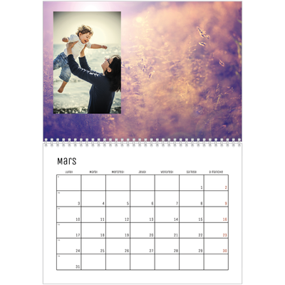 Calendrier photo A4 double (30 x 40 cm) — Immersion en montagne [Mars]