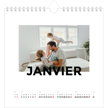 Calendrier photo carré — Lettrage dispersé