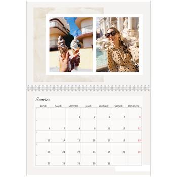 Calendrier photo A4 double — Tons neutres