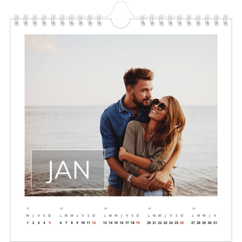 Calendrier photo carré — Date superposée