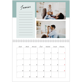 Calendrier photo A4 double — Agenda 'To Do' list