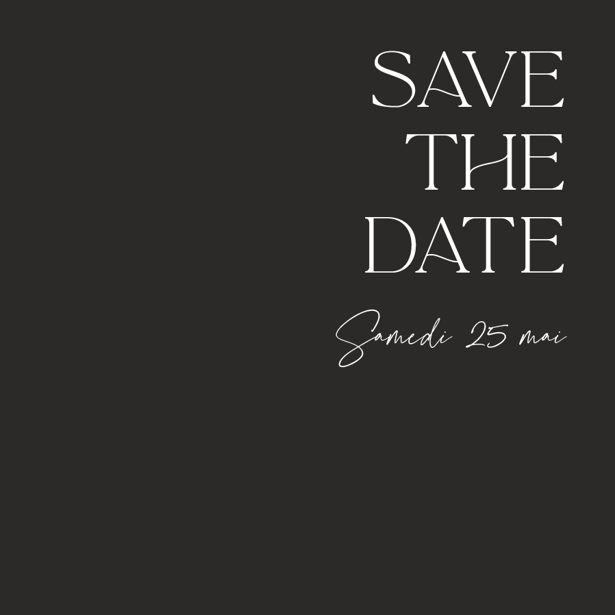 Save the date — Écriture élégante