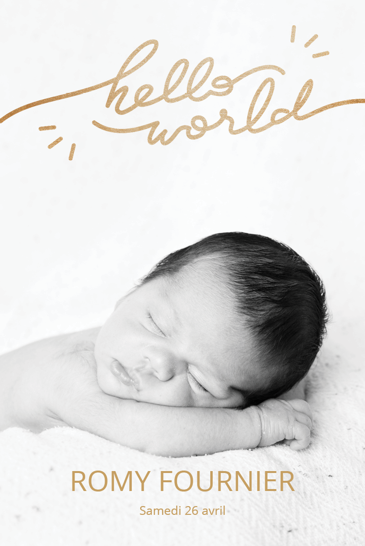 Cartons d'invitation — Ecriture dorée