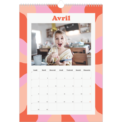Calendrier photo A4 (20 x 30 cm) — Jeu de motifs [Avril]