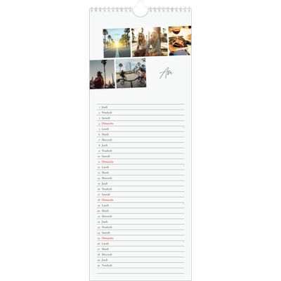 Calendrier mural long  — Escapade citadine [Avril]