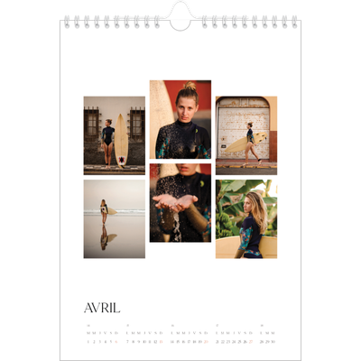 Calendrier photo A4 (20 x 30 cm) — Surf & couchers de soleil [Avril]