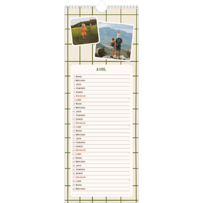 Calendrier mural long  — Motifs rétros [Avril]