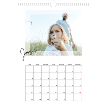 Calendrier photo A3 — Cadre clair