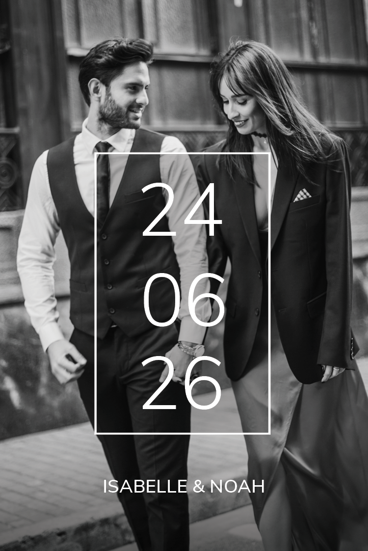 Cartons d'invitation — Date superposée