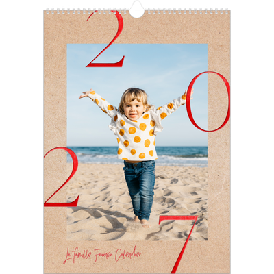 A3 Calendrier annuel — Touches de rouge [couverture]