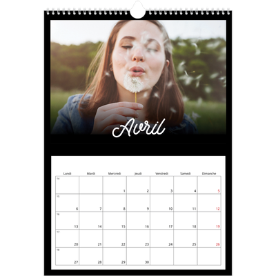 A3 Calendrier annuel — Diapositive [Avril]