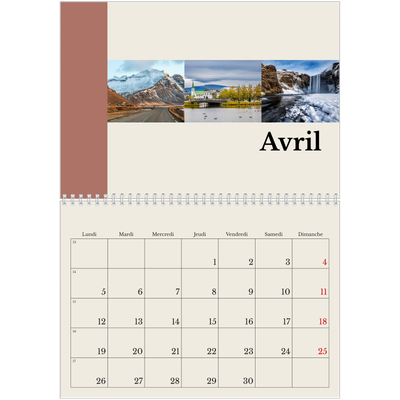 Calendrier photo A4 double (30 x 40 cm) — Vues du monde [Avril]