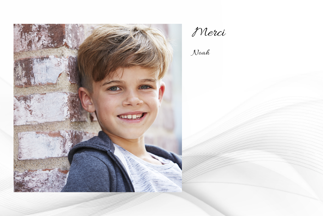 Carte de remerciement — Vague grise