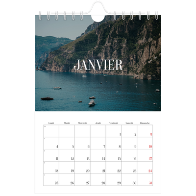 Calendrier photo A5 — Évasion sans fin [Janvier]