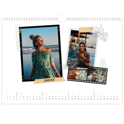 Calendrier photo A3 — Esprit scrapbook [Janvier]