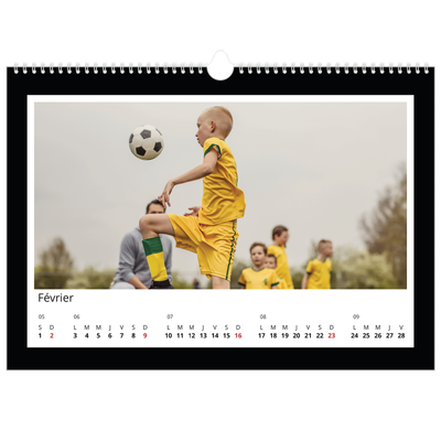 Calendrier photo A3 — Cadre noir [Février]