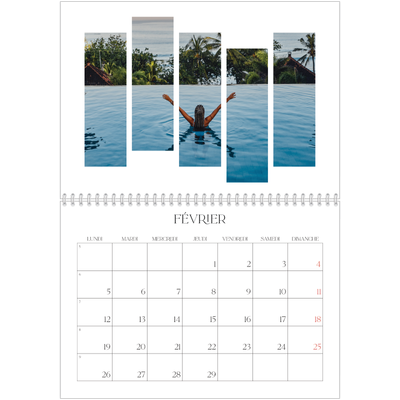 Calendrier photo A4 double (30 x 40 cm) — Fragments de voyage [Février]