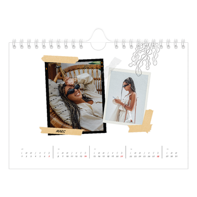 Calendrier photo A5 — Esprit scrapbook [Mars]