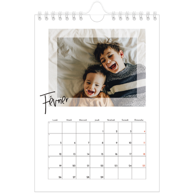 Calendrier photo A5 — Cadre clair [Février]