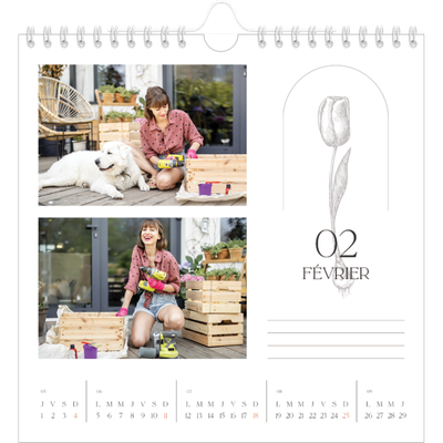 Calendriers annuels carré — Simplement botanique [Février]