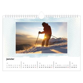 Calendrier photo A4 — Effet aquarelle