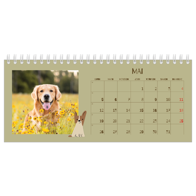 Calendrier de bureau — Chiot joueur [couverture]