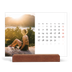Calendrier de bureau support bois - paysage   — Superposition classique [Janvier]