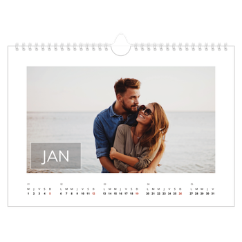 Calendrier photo A4 — Date superposée