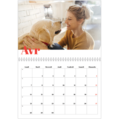 Calendrier photo A4 double (30 x 40 cm) — Une année audacieuse [Avril]
