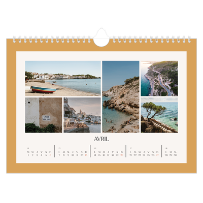 Calendrier photo A4 — Couleurs classiques [Avril]