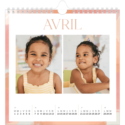 Calendriers annuels carré — Effet pinceau [Avril]