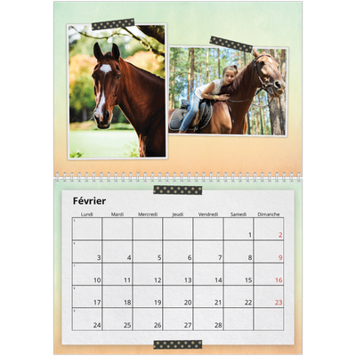 Calendrier photo A4 double (30 x 40 cm) — Scrapbooking [Février]