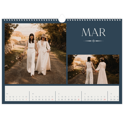 Calendrier photo A3 — Ardoise et sérifs [Mars]