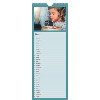 Calendrier mural long  — Un monde en couleur [Mars]