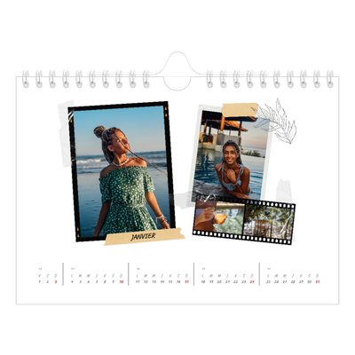Calendrier photo A5 — Esprit scrapbook [Janvier]