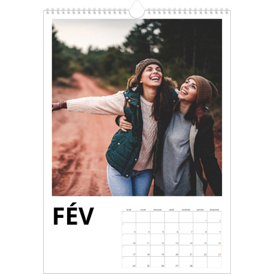 A3 Calendrier annuel — Espace blanc [Février]