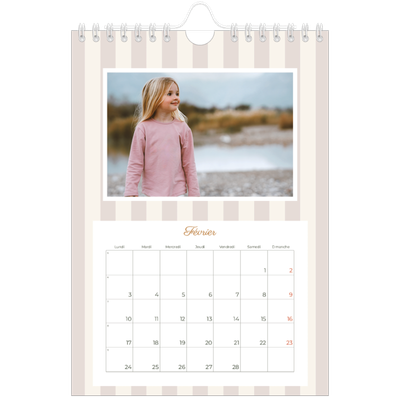 Calendrier photo A5 — Lettrages et rayures [Février]