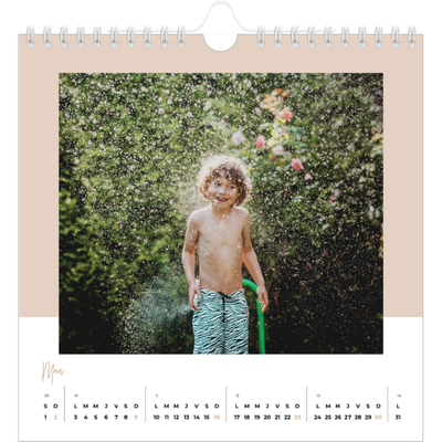 Calendriers annuels carré — Palette naturelle [Mars]