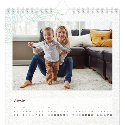 Calendriers annuels carré — Ornements bucoliques [Février]