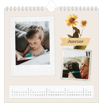 Calendrier photo carré — Scrapbook vintage