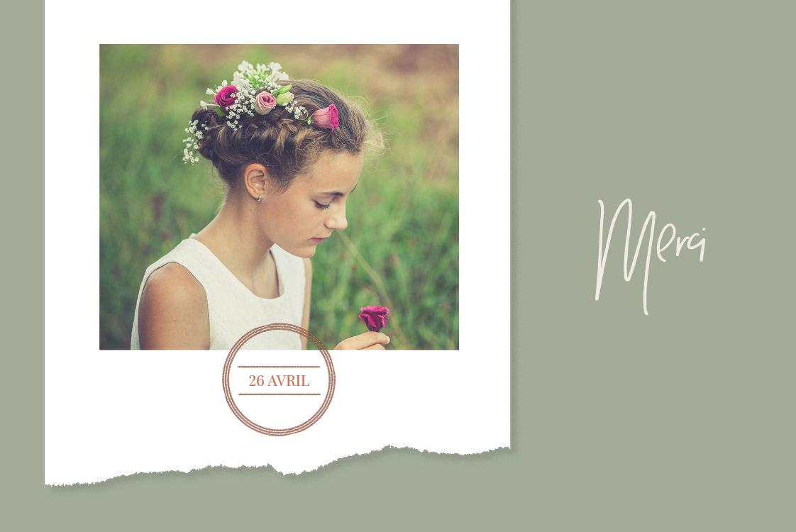 Carte de remerciement — Portrait Olive