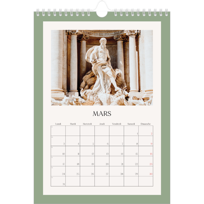 Calendrier photo A4 (20 x 30 cm) — Couleurs classiques [Mars]