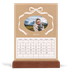 Calendrier de bureau support bois - portrait  — Kraft et nœud [Février]
