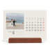 Calendrier de bureau support bois - paysage   — Initiales fleuries [Janvier]