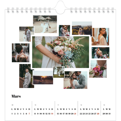 Calendriers annuels carré — Formes et collage [Mars]