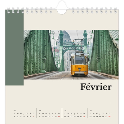 Calendriers annuels carré — Vues du monde [Février]