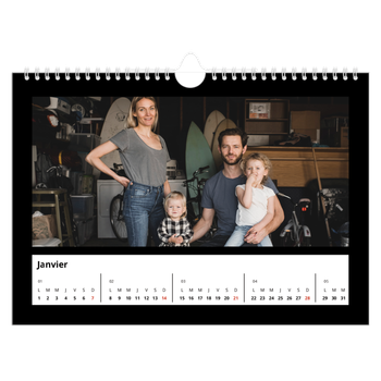 Calendrier photo A4 — Bodures noires