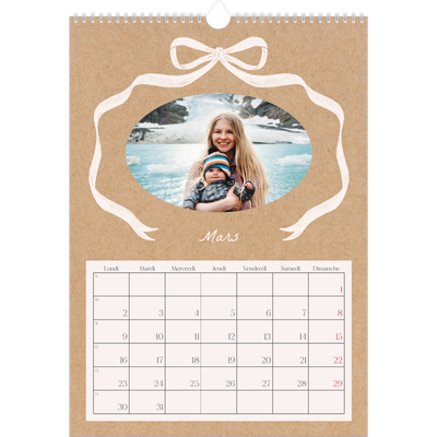 A3 Calendrier annuel — Kraft et nœud [Mars]