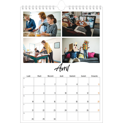 Calendrier photo A4 (20 x 30 cm) — Journal Intime [Avril]