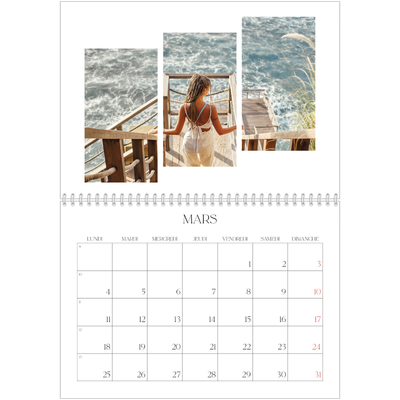 Calendrier photo A4 double (30 x 40 cm) — Fragments de voyage [Mars]
